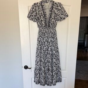Max Studio Black and White Floral Maxi Dress